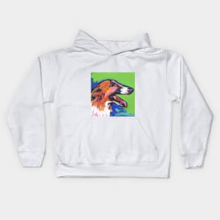 Borzoi Bright colorful pop dog art Kids Hoodie